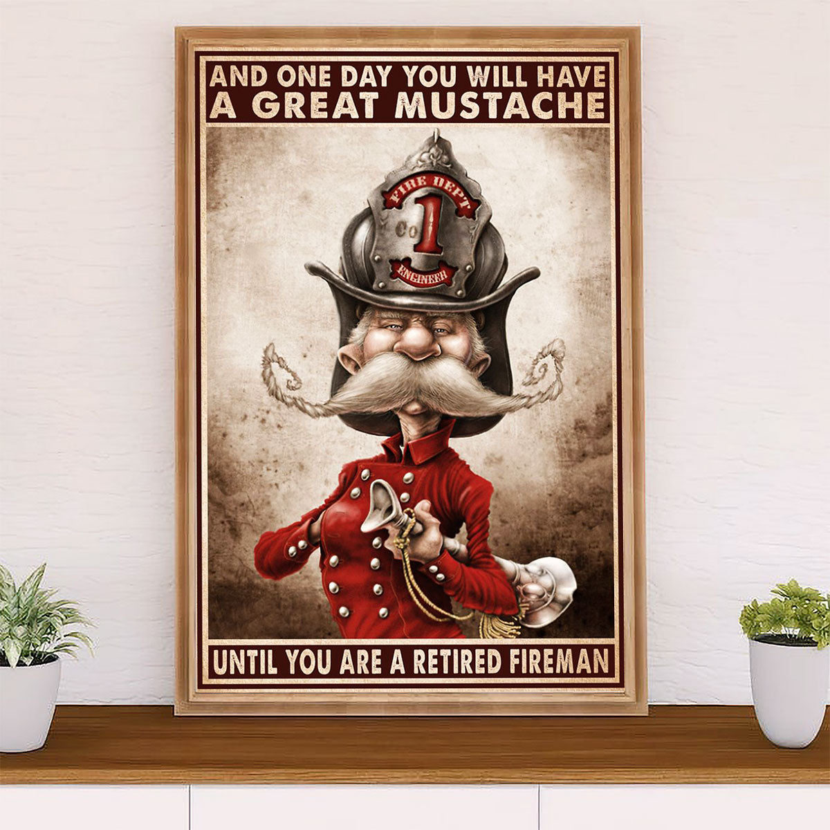 Firefighter Pride Canvas Wall Art Prints | Retired Fireman | American Independence Day Gift for Fireman