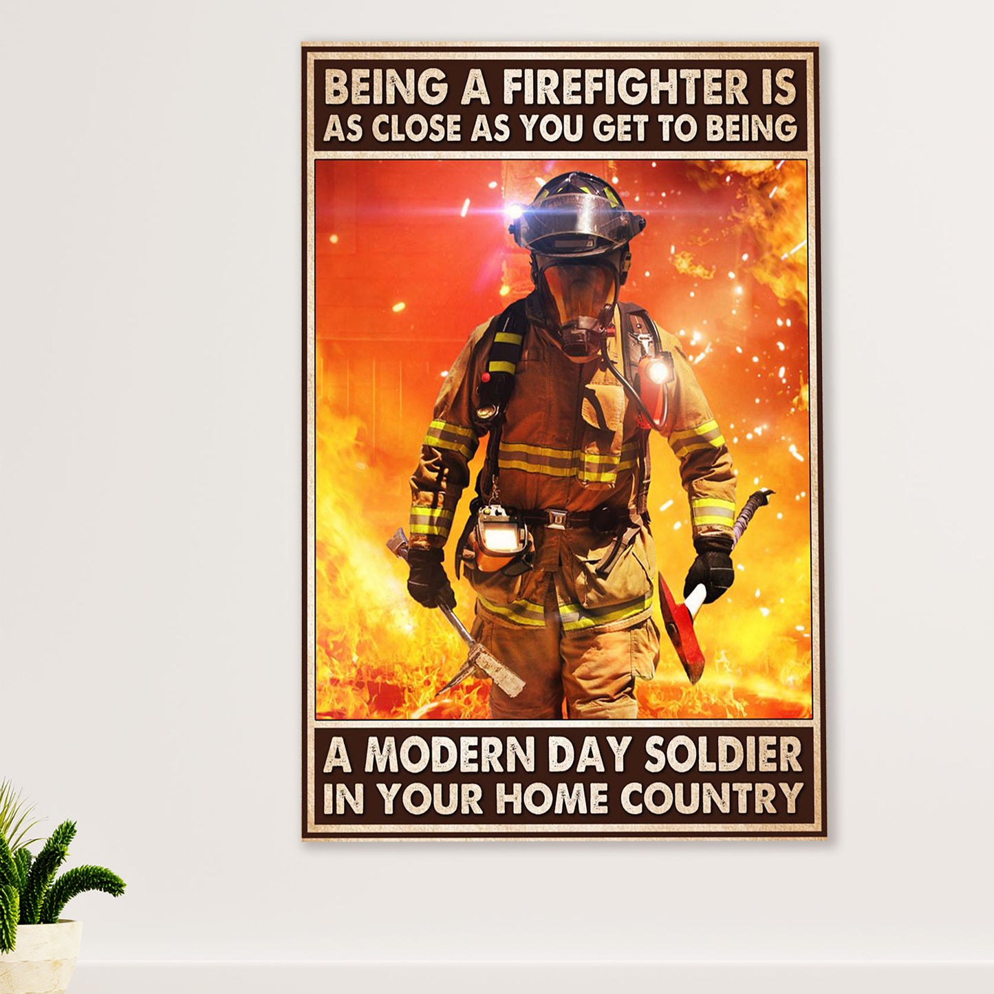 Firefighter Pride Poster Wall Art | Being A Firefighter | American Independence Day Gift for Fireman