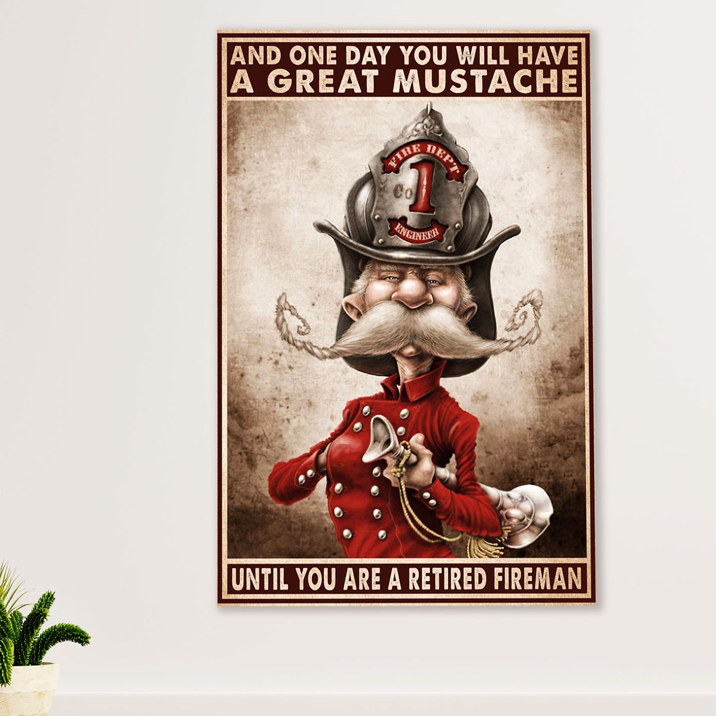 Firefighter Pride Canvas Wall Art Prints | Retired Fireman | American Independence Day Gift for Fireman