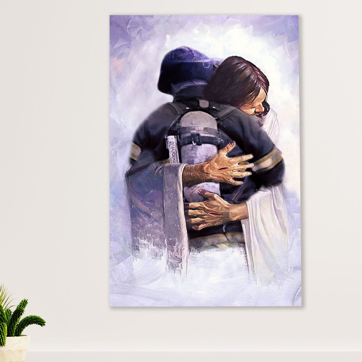 Firefighter Pride Canvas Wall Art Prints | God Bless | American Independence Day Gift for Fireman