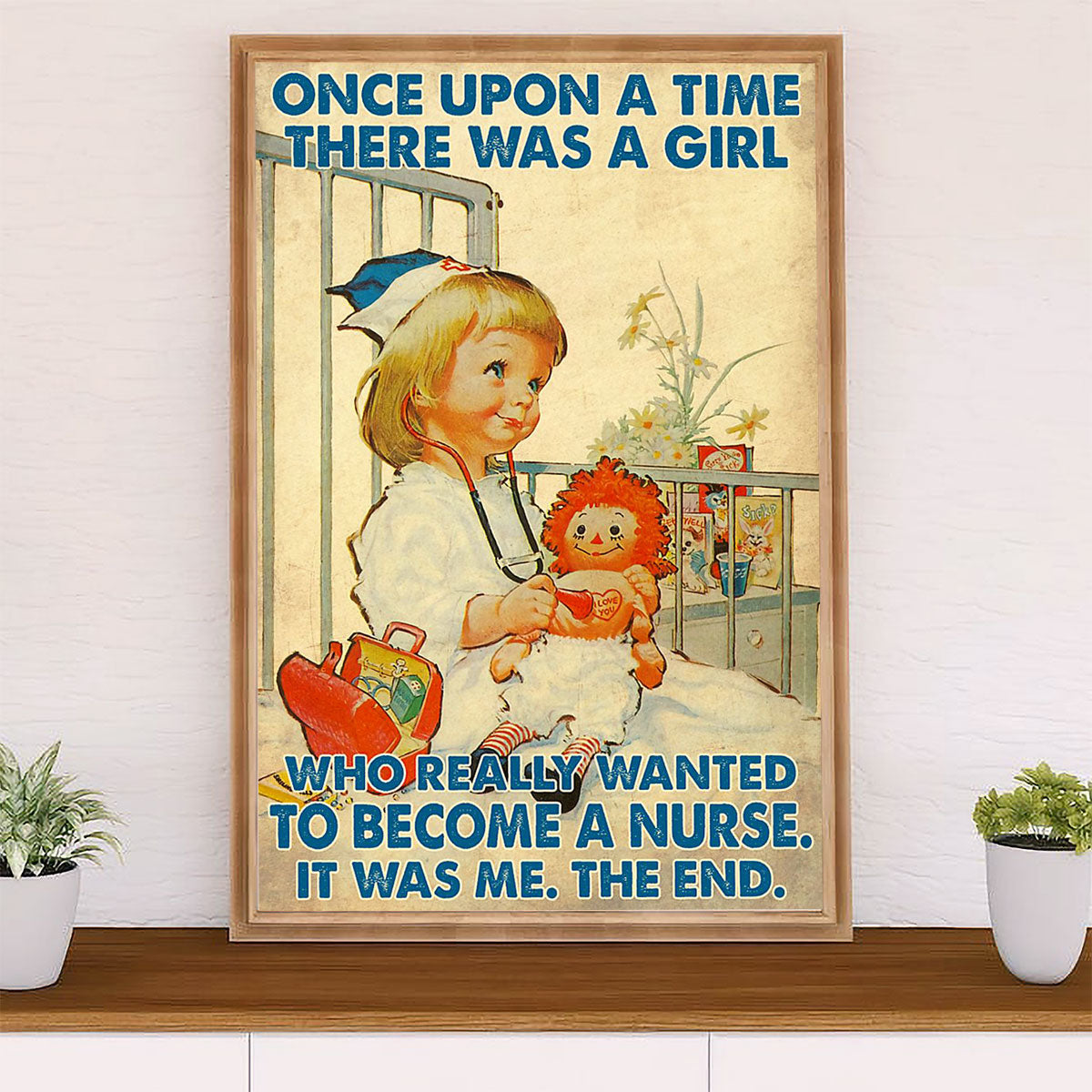 Nurse Poster | Girl Wants To Become A Nurse | Wall Art Gift for Woman Nurse, Female Nursing