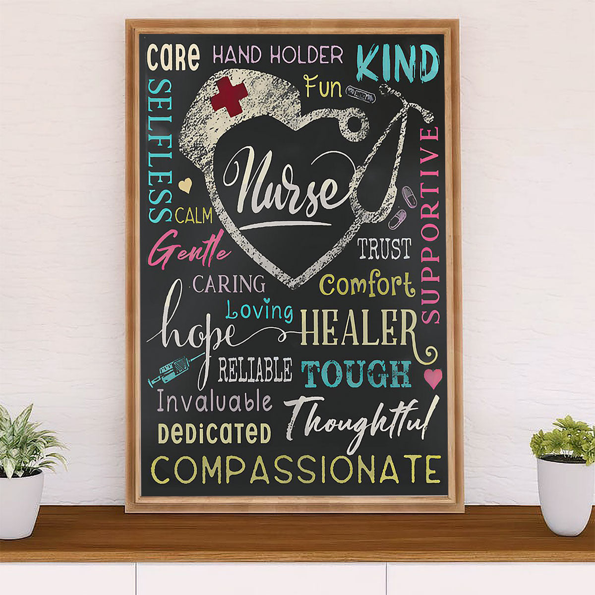 Nurse Poster | Hand Holder | Wall Art Gift for Woman Nurse, Female Nursing