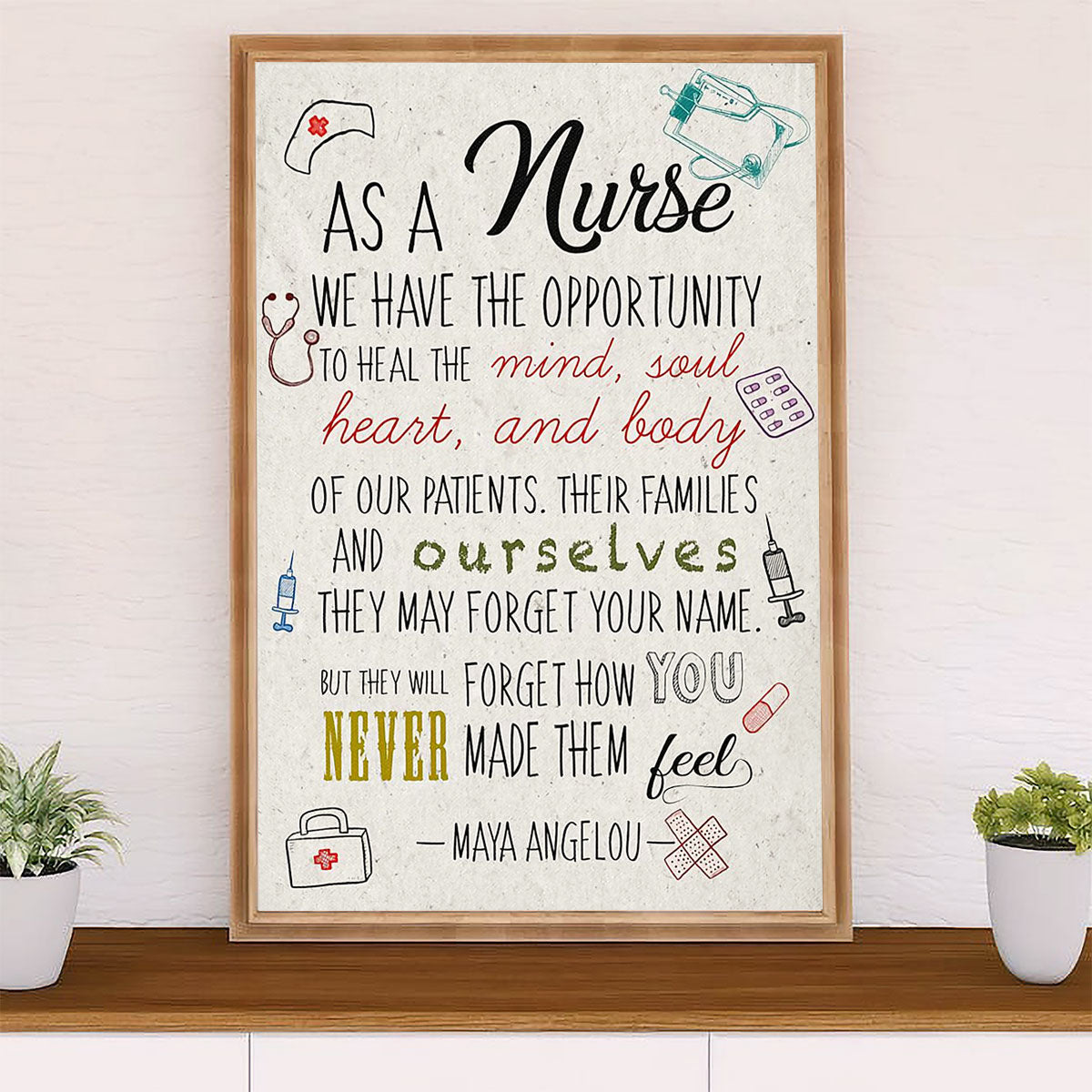Nurse Poster | As A Nurse | Wall Art Gift for Woman Nurse, Female Nursing