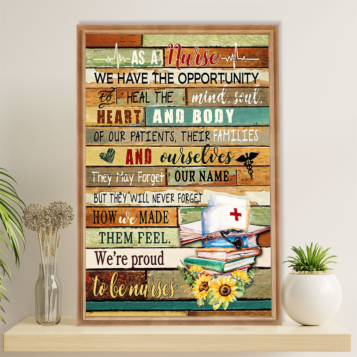 Nurse Poster | Proud To Be Nurse | Wall Art Gift for Woman Nurse, Female Nursing