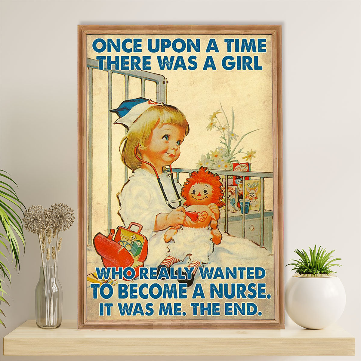 Nurse Poster | Girl Wants To Become A Nurse | Wall Art Gift for Woman Nurse, Female Nursing