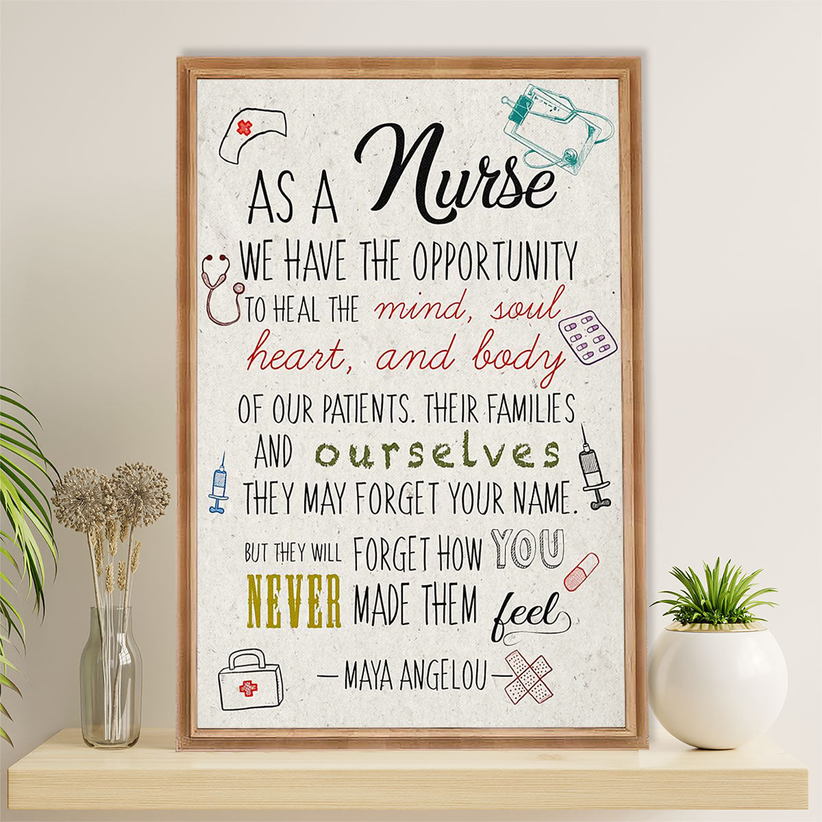 Nurse Poster | As A Nurse | Wall Art Gift for Woman Nurse, Female Nursing