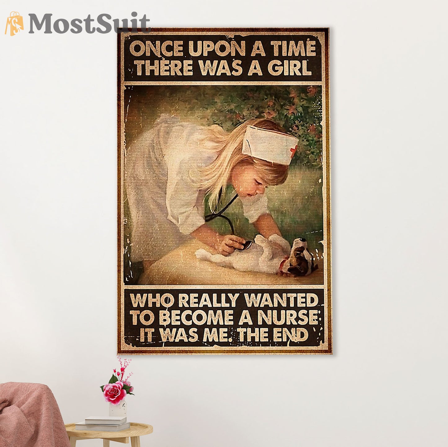 Nurse Poster | Girl Becomes A Nurse | Wall Art Gift for Woman Nurse, Female Nursing