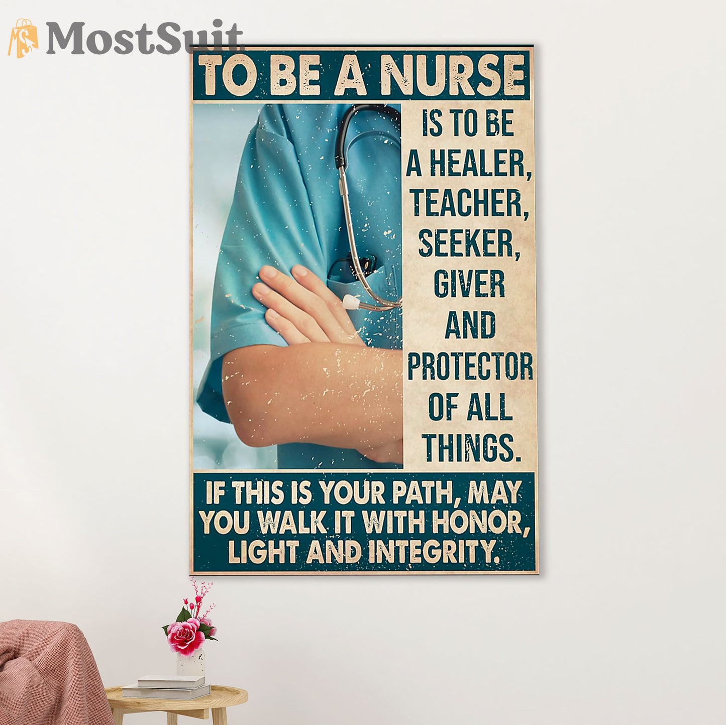 Nurse Poster | To Be A Nurse | Wall Art Gift for Woman Nurse, Female Nursing