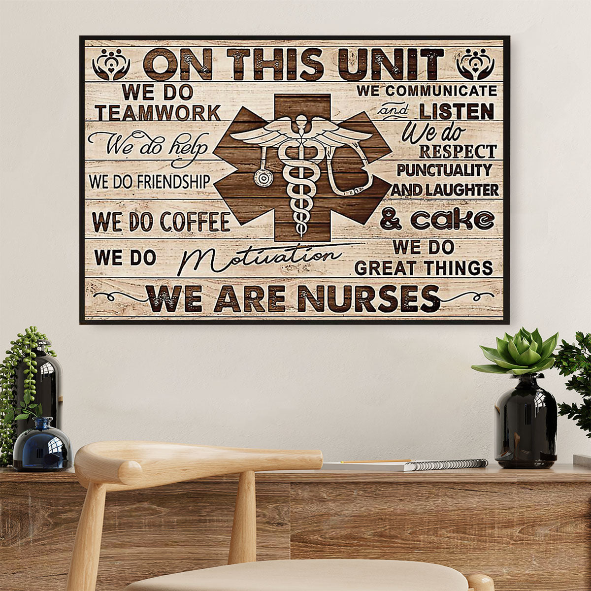 Nurse Canvas Wall Art | On This Unit | Gift for Woman Nurse, Female Nursing