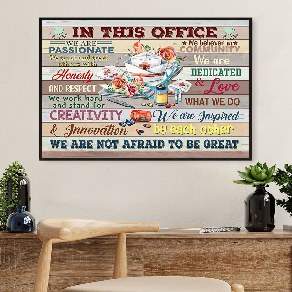 Nurse Canvas Wall Art | In This Office | Gift for Woman Nurse, Female Nursing