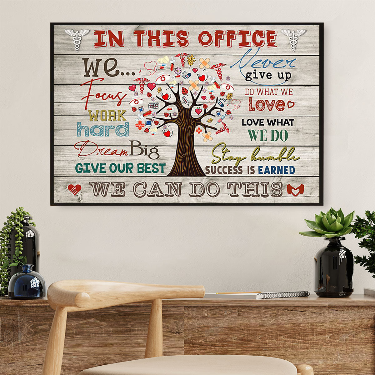 Nurse Canvas Wall Art | In This Office | Gift for Woman Nurse, Female Nursing