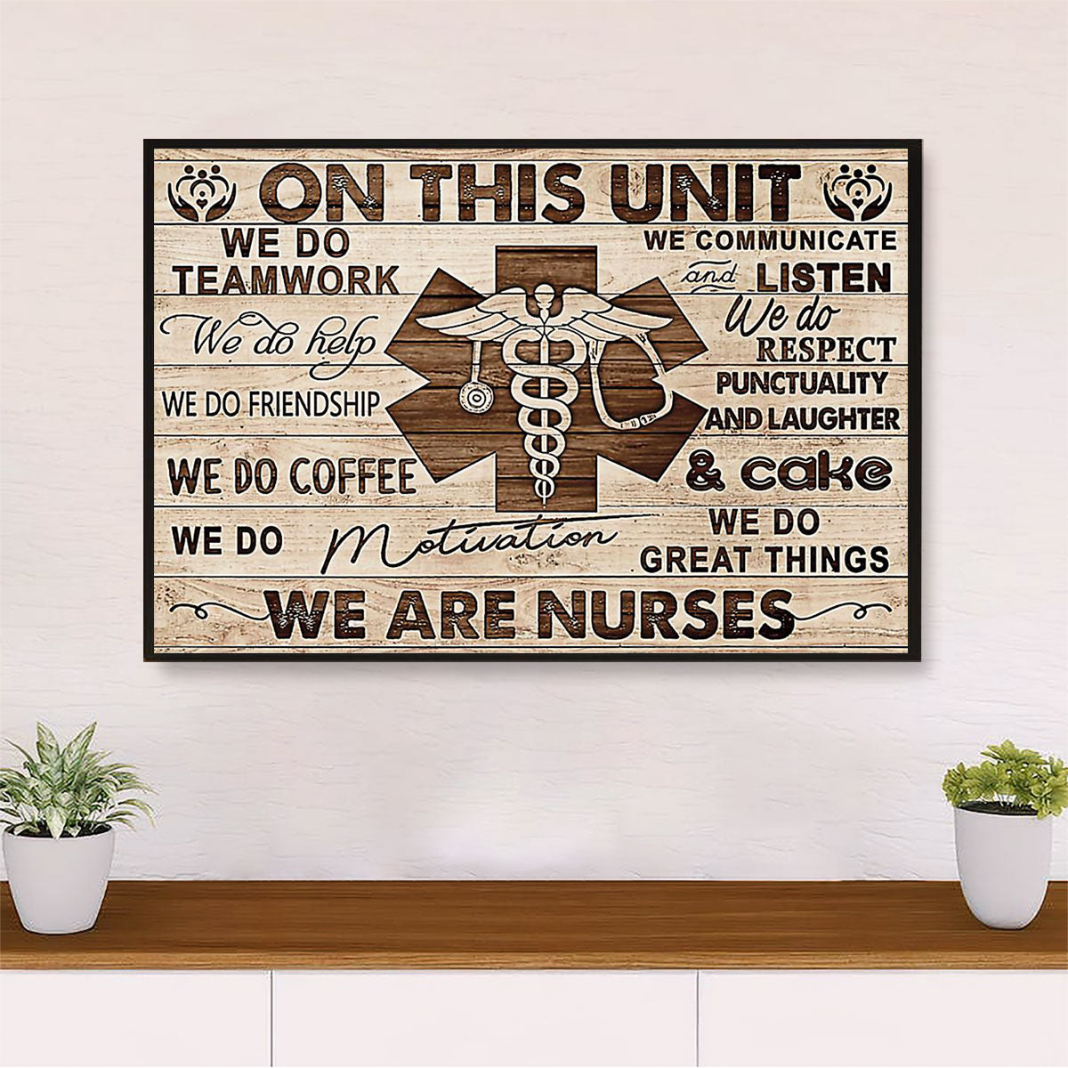 Nurse Canvas Wall Art | On This Unit | Gift for Woman Nurse, Female Nursing