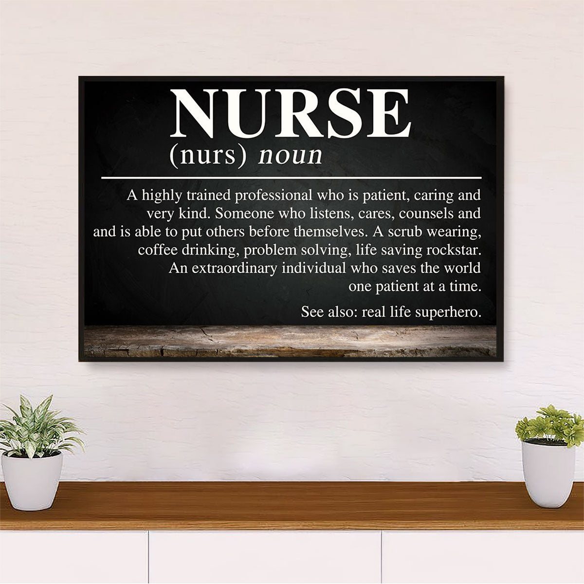 Nurse Canvas Wall Art | Nurse Definition | Gift for Woman Nurse, Female Nursing