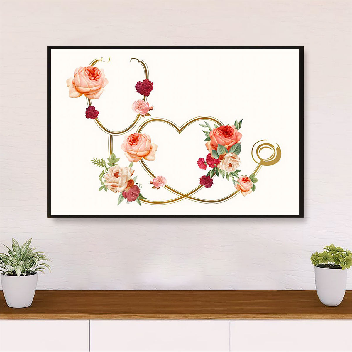 Nurse Canvas Wall Art | Flower Nursing | Gift for Woman Nurse, Female Nursing