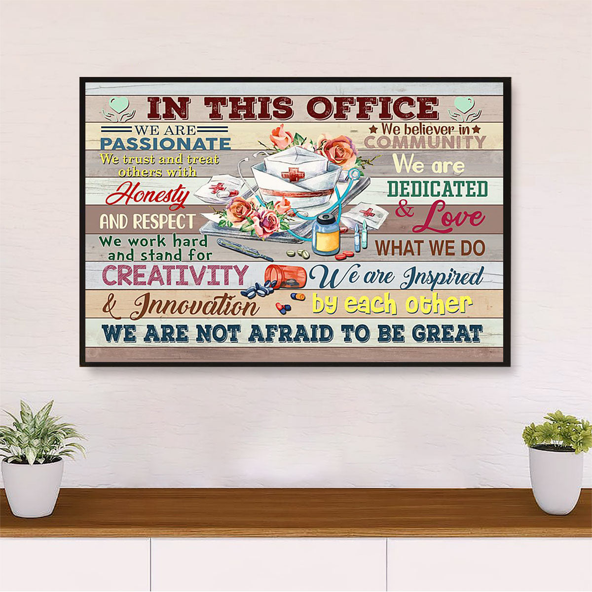 Nurse Canvas Wall Art | In This Office | Gift for Woman Nurse, Female Nursing