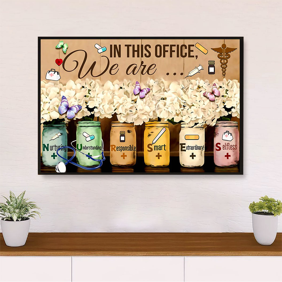 Nurse Canvas Wall Art | In This Office | Gift for Woman Nurse, Female Nursing