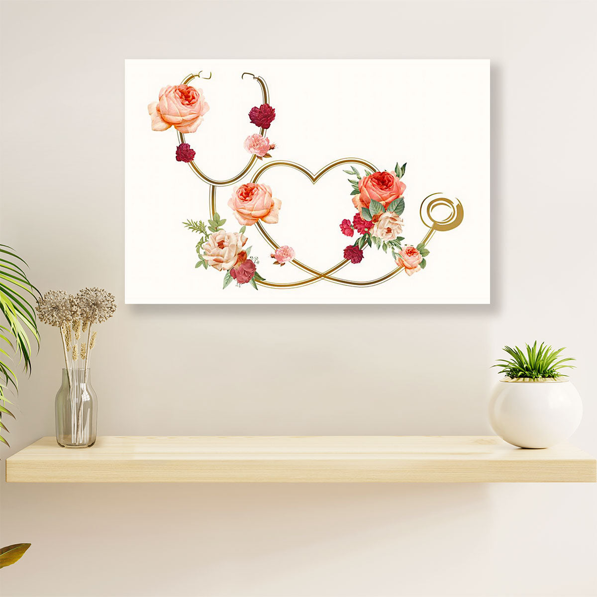 Nurse Canvas Wall Art | Flower Nursing | Gift for Woman Nurse, Female Nursing