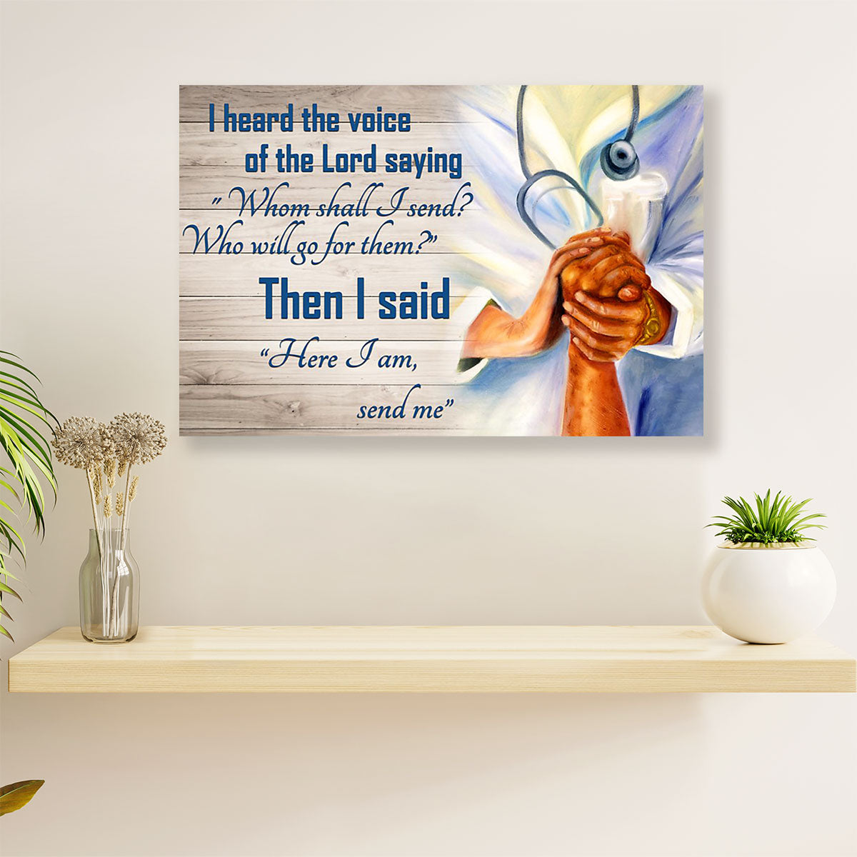 Nurse Canvas Wall Art | Here I Am | Gift for Woman Nurse, Female Nursing