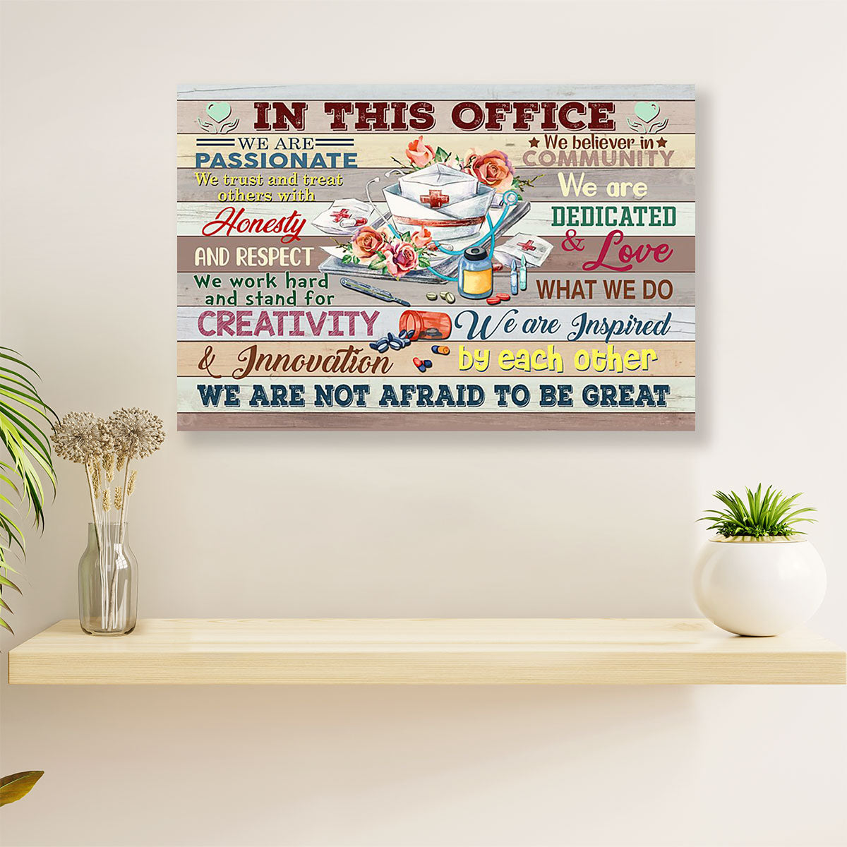 Nurse Canvas Wall Art | In This Office | Gift for Woman Nurse, Female Nursing
