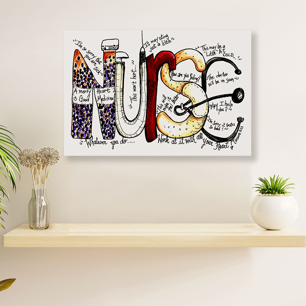 Nurse Poster | NURSE | Wall Art Gift for Woman Nurse, Female Nursing