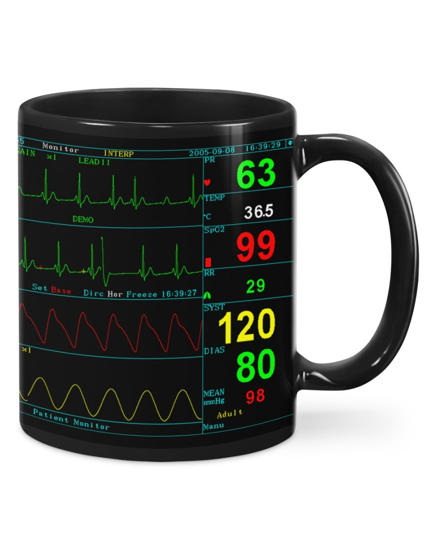 Nurse Coffee Mug | Heartbeat Cardiologist Number Screen | Drinkware Gift for Woman Nurse, Female Nursing