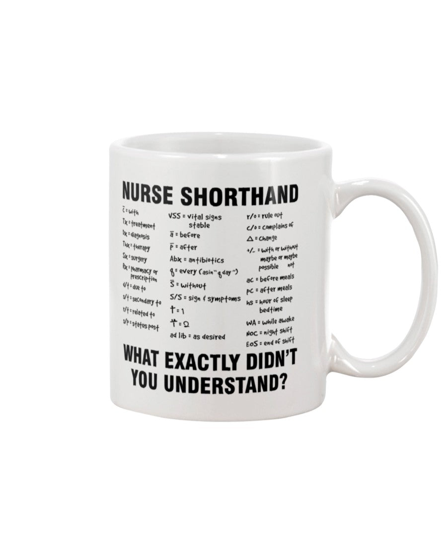 Nurse Coffee Mug | Nurse Shorthand | Drinkware Gift for Woman Nurse, Female Nursing