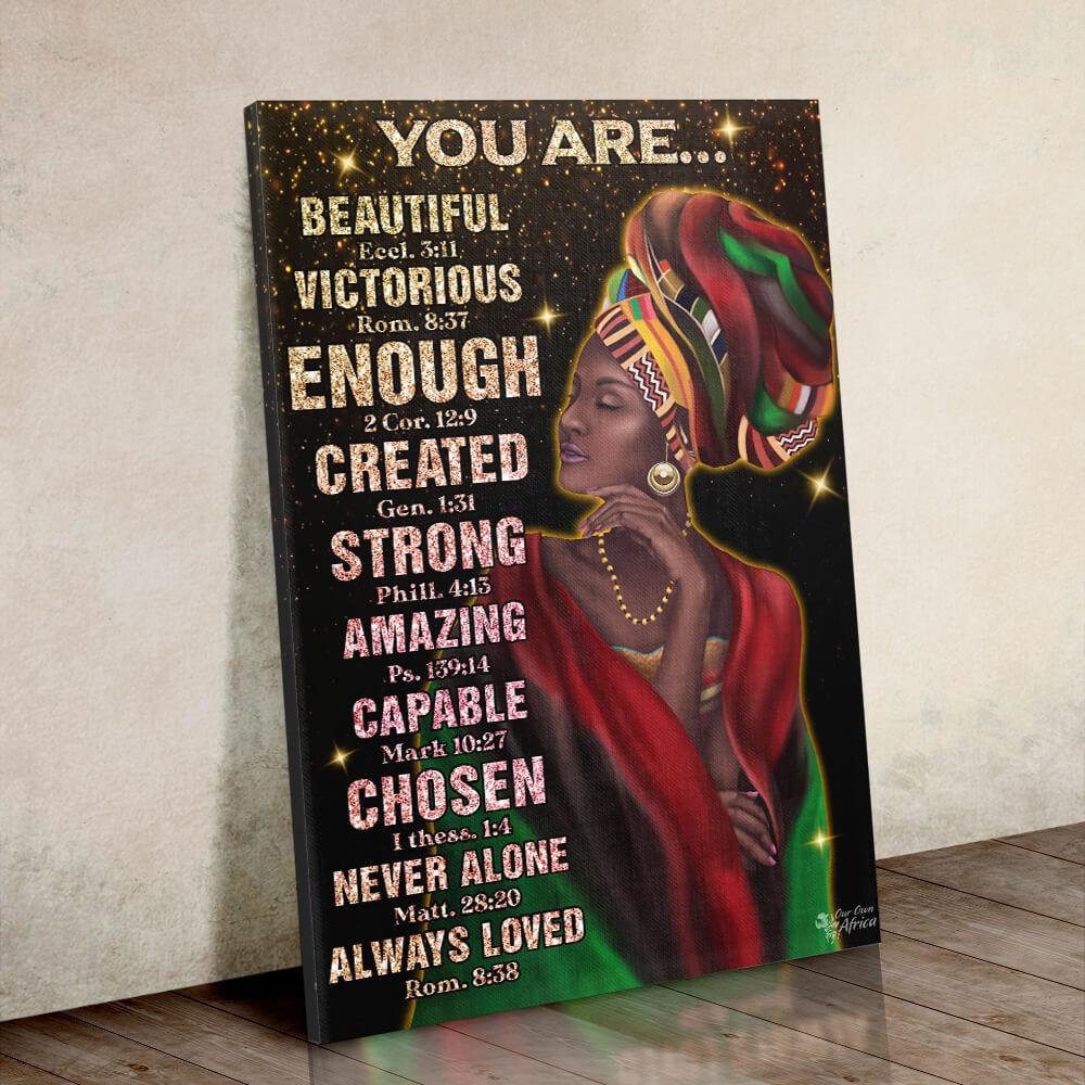 Black Woman You Are Beautiful Canvas And Poster Wall Art | Wall Decor