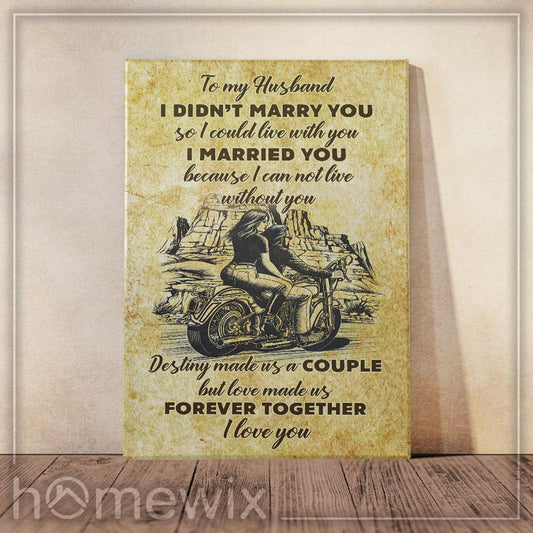 To My Husband Motorcycle Canvas And Poster | Wall Decor