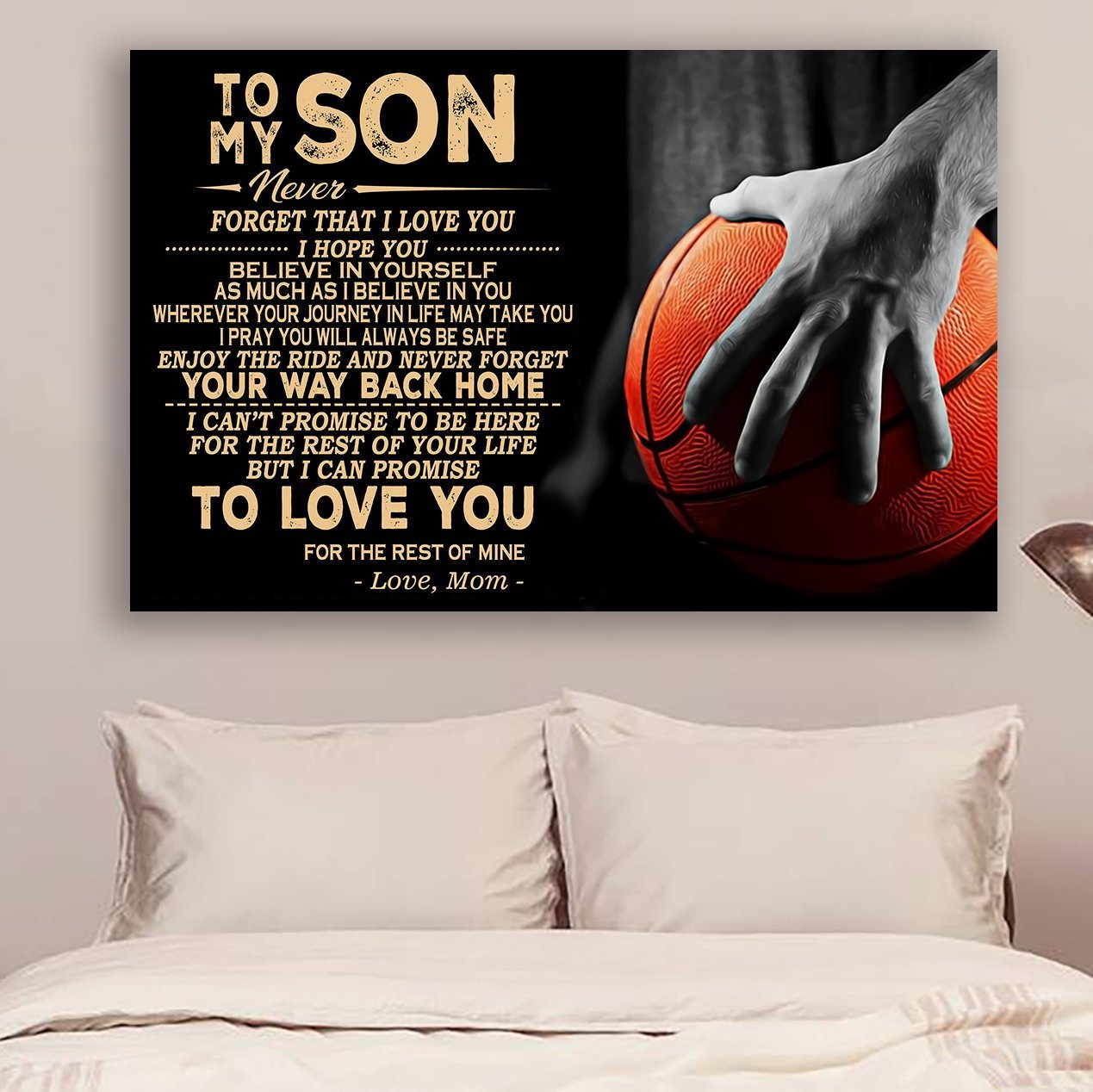 Basketball Canvas and Poster Mom to son Your way back home wall decor visual art