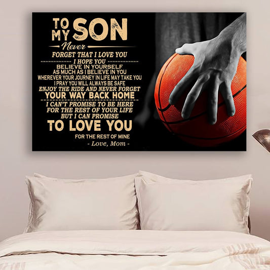 Basketball Canvas and Poster Mom to son Your way back home wall decor visual art
