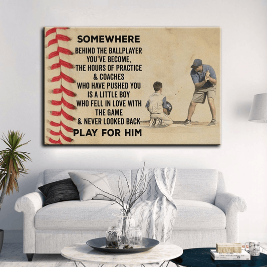 Baseball Canvas and Poster Dad to son Somewhere behind the ballplayer wall decor visual art