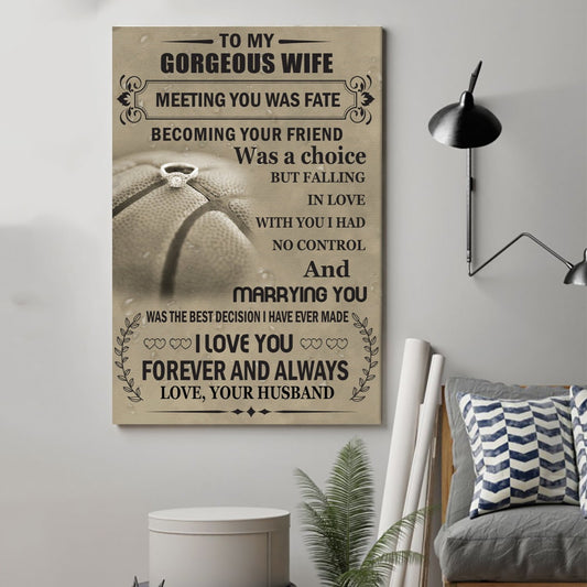 Basketball Canvas and Poster to my gorgeous wife wall decor visual art