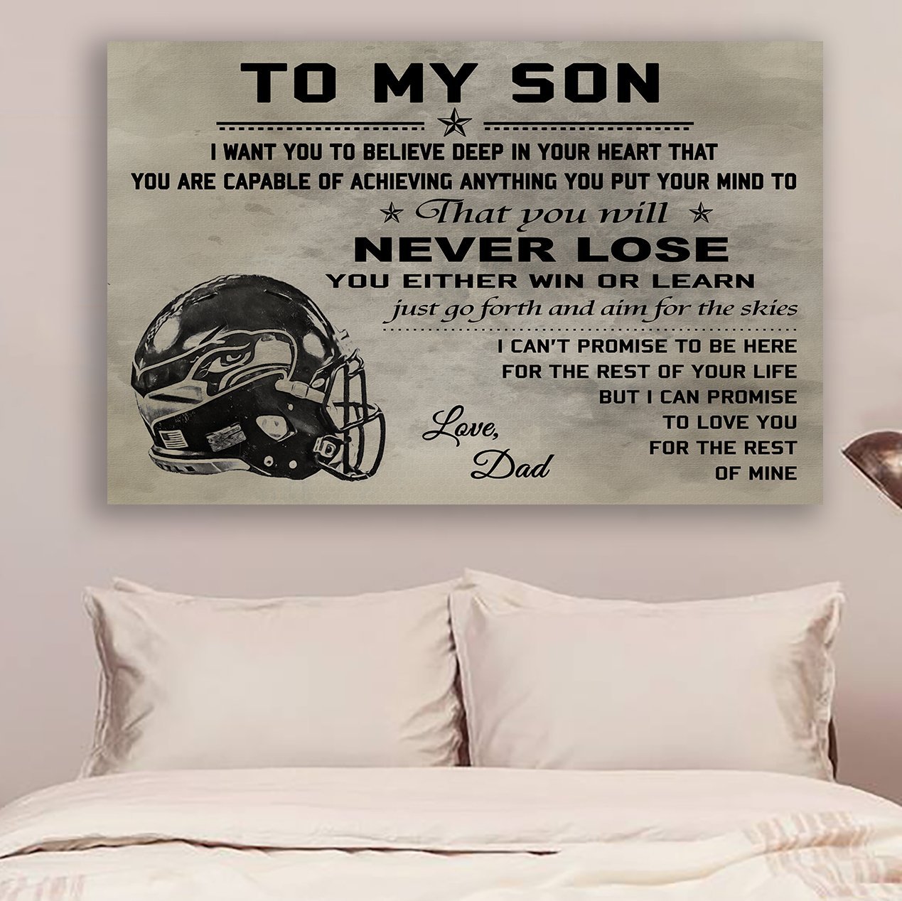 Baseball Canvas and Poster Dad to son Never lose wall decor visual art