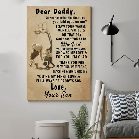 basketball Canvas and Poster Son to Dad do you remember wall decor visual art