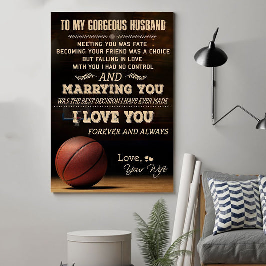 basketball Canvas and Poster wife to husband meeting you wall decor visual art