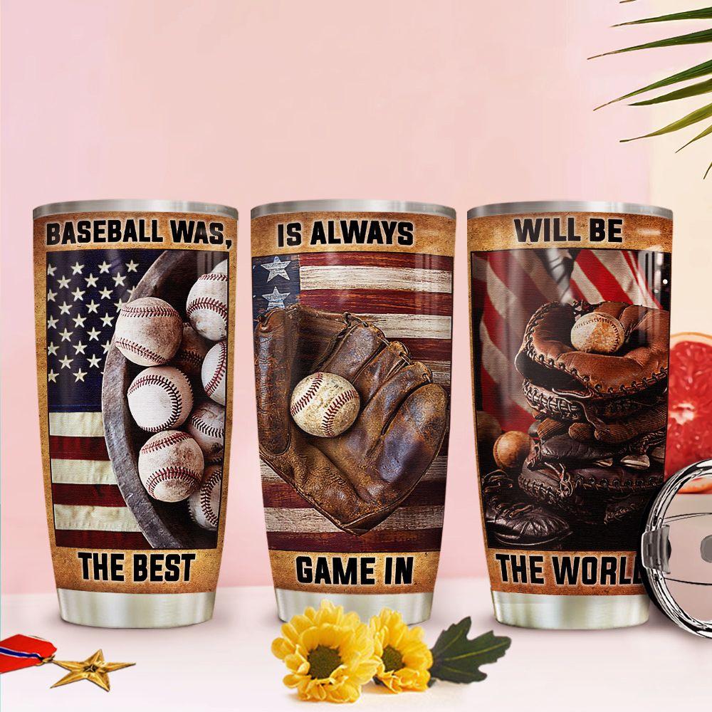 Baseball Stainless Steel Tumbler Cups Drinkware 20oz - MostSuit