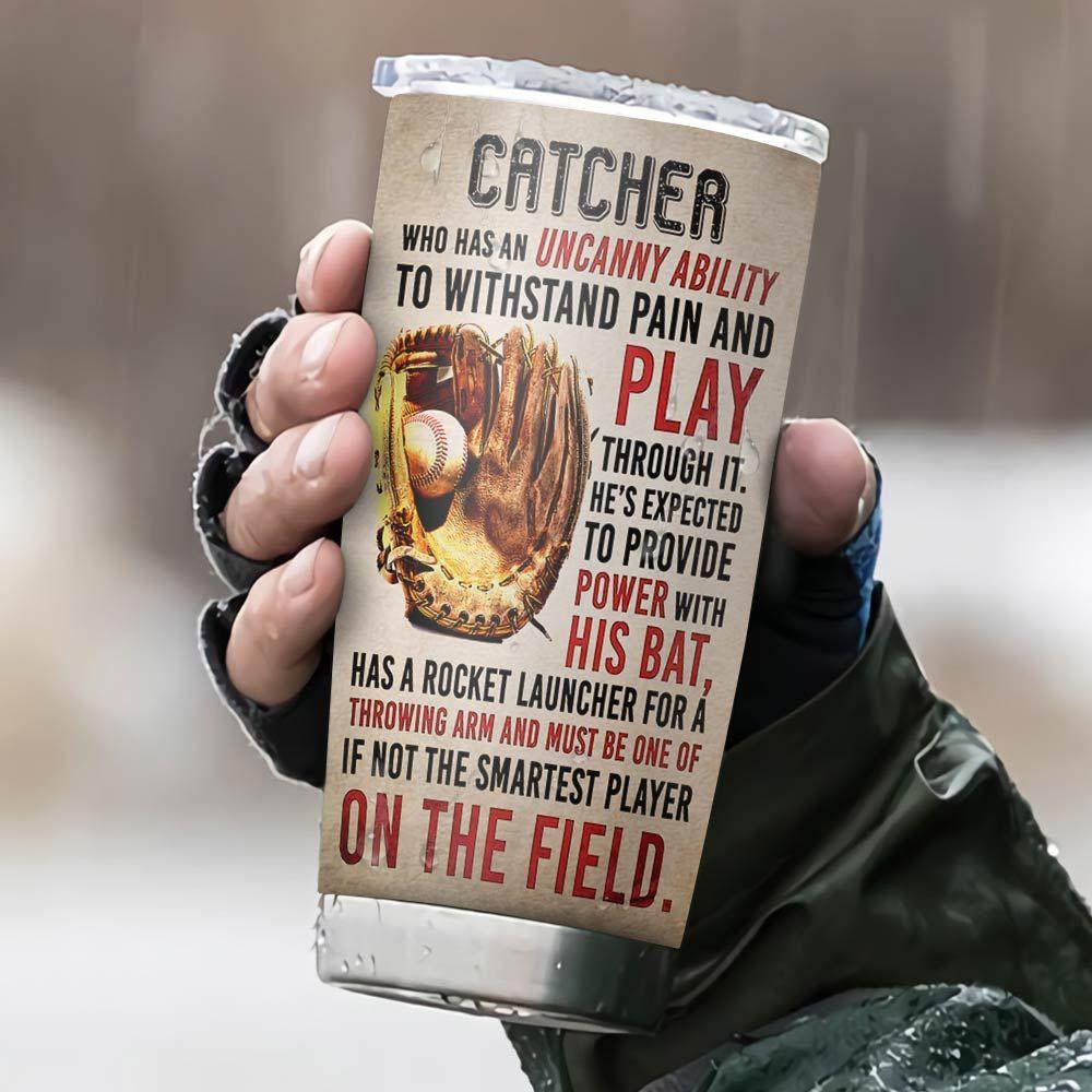 Catcher Baseball Personalized DNR1411007 Stainless Steel Tumbler - MostSuit