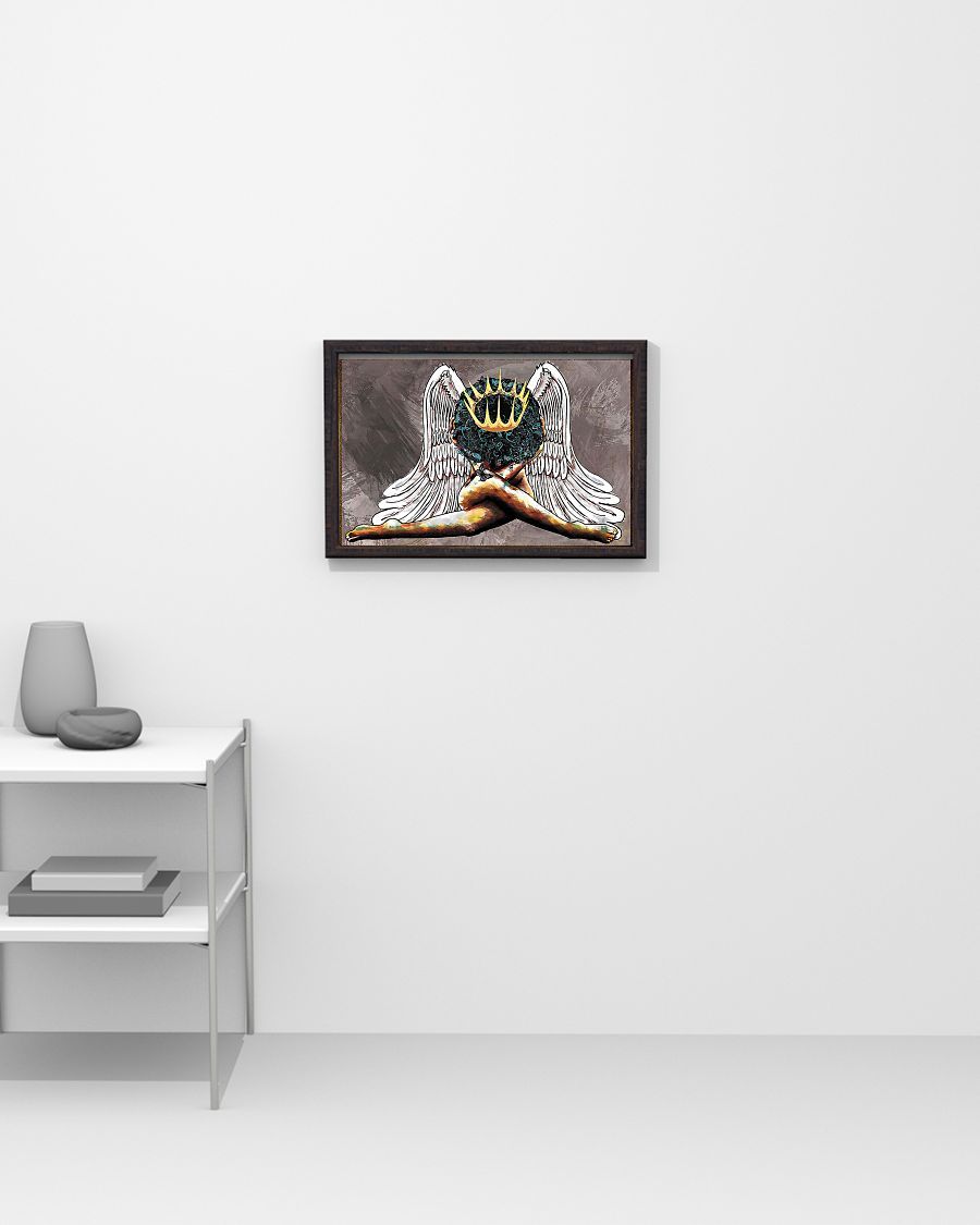 African - Black Art - Angel Black Girl Horizontal Canvas And Poster Horizontal Canvas And Poster | Wall Decor