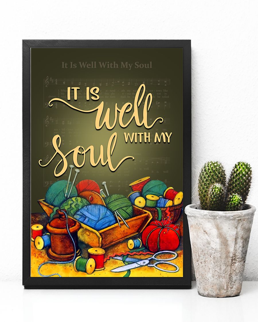 Crocheting - It Is Well With My Soul Vertical Canvas And Poster | Wall Decor