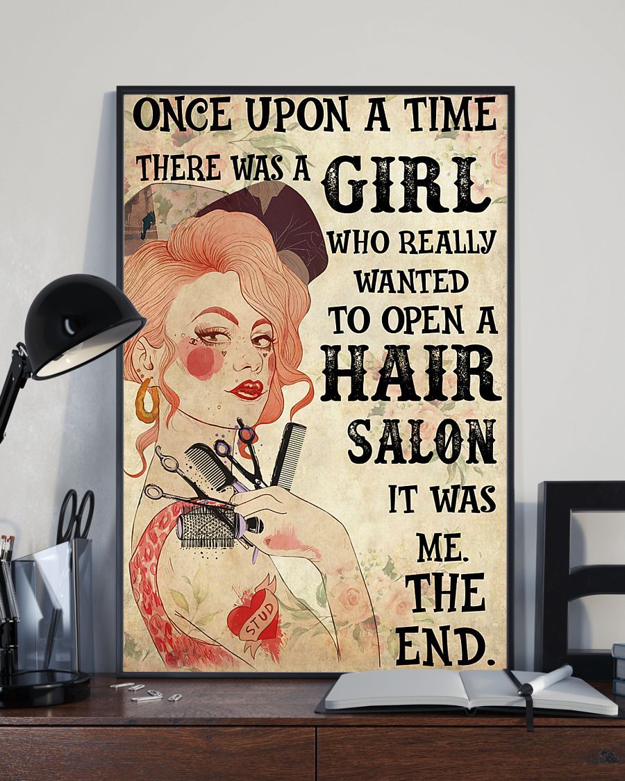 Hairdresser Beautiful Girl Vertical Canvas And Poster | Wall Decor Visual Art