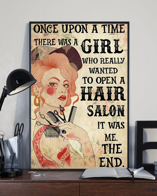 Hairdresser Beautiful Girl Vertical Canvas And Poster | Wall Decor Visual Art