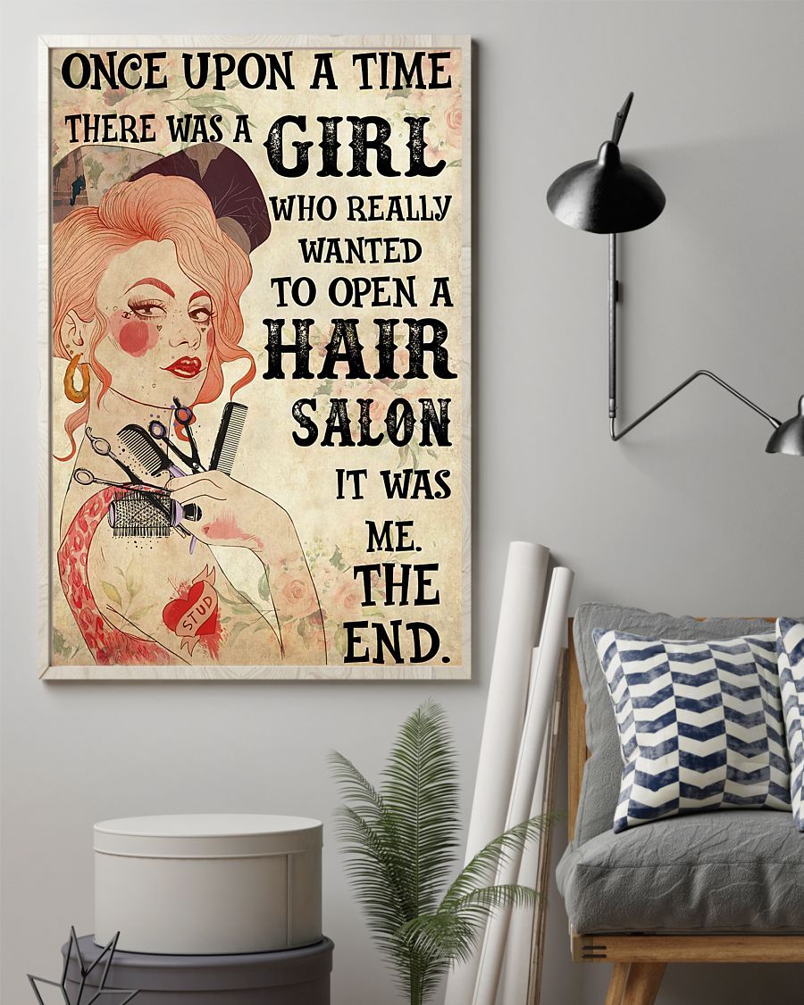 Hairdresser Beautiful Girl Vertical Canvas And Poster | Wall Decor