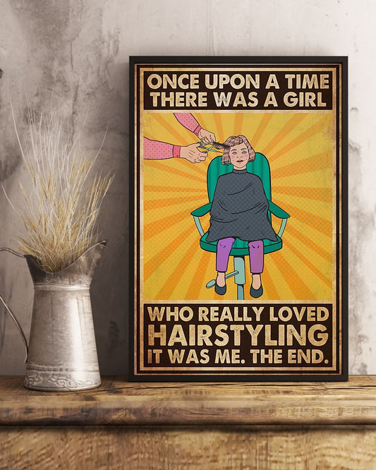 Hairdresser There Was A Girl Who Loved Hairstyling Vertical Canvas And Poster | Wall Decor Visual Art