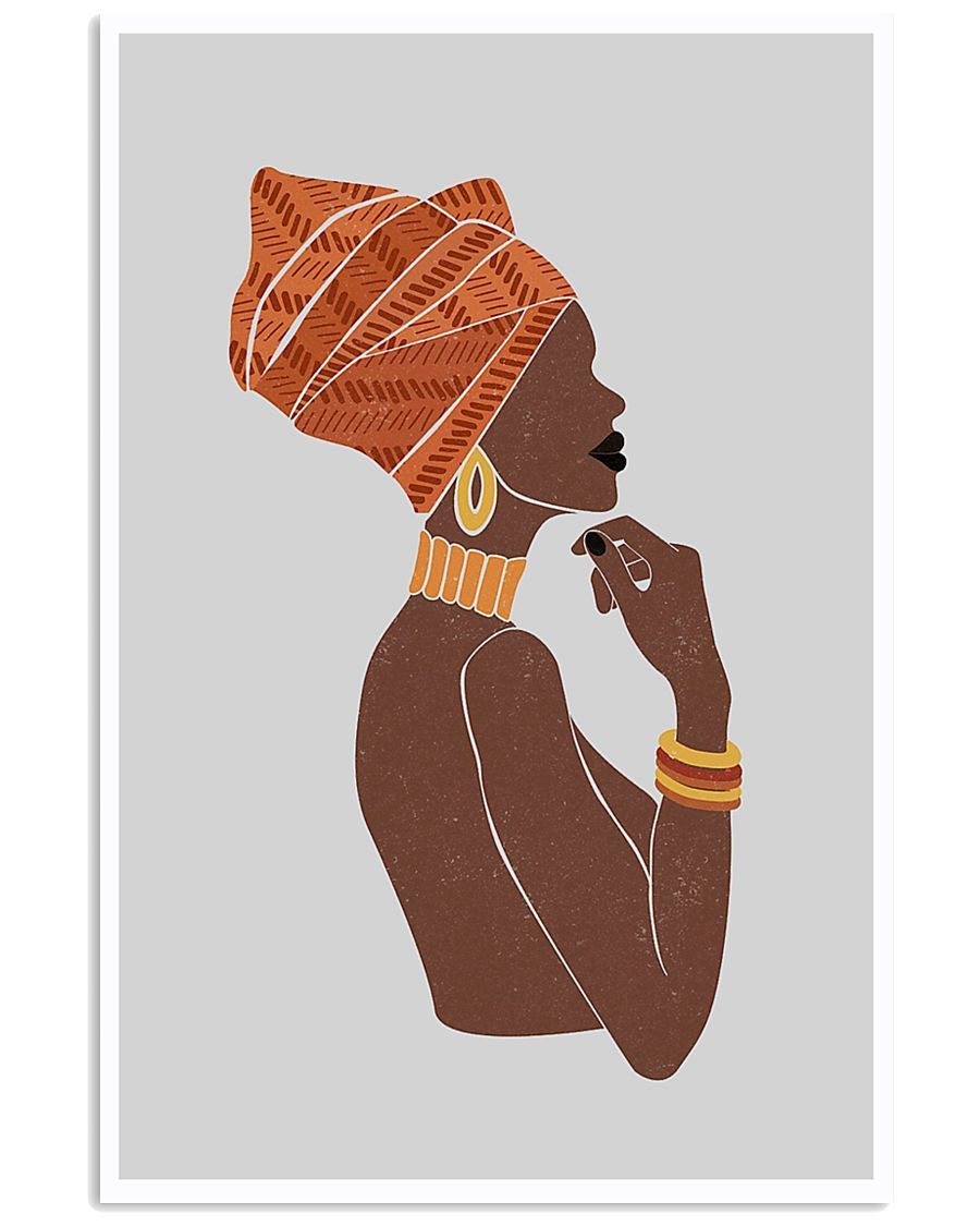 African - Black Art - Black Woman Portrait Vertical Canvas And Poster | Wall Decor