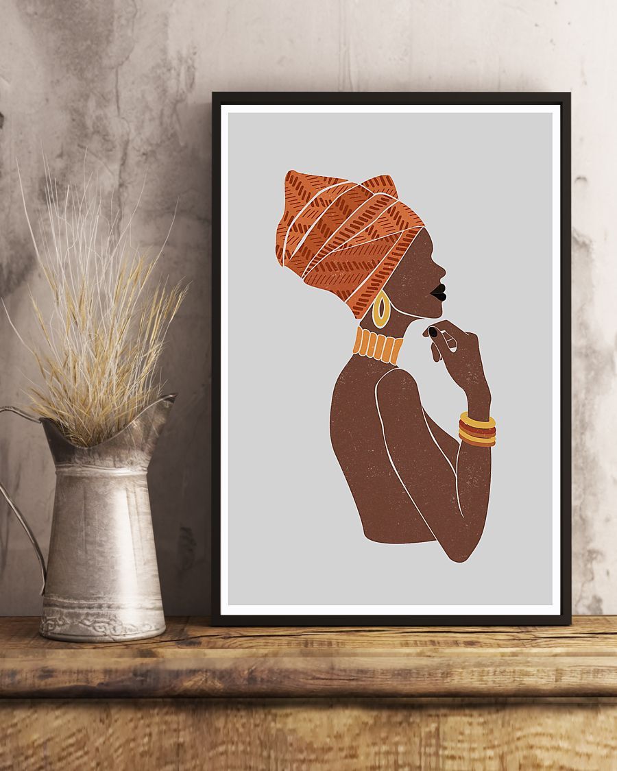African - Black Art - Black Woman Portrait Vertical Canvas And Poster | Wall Decor