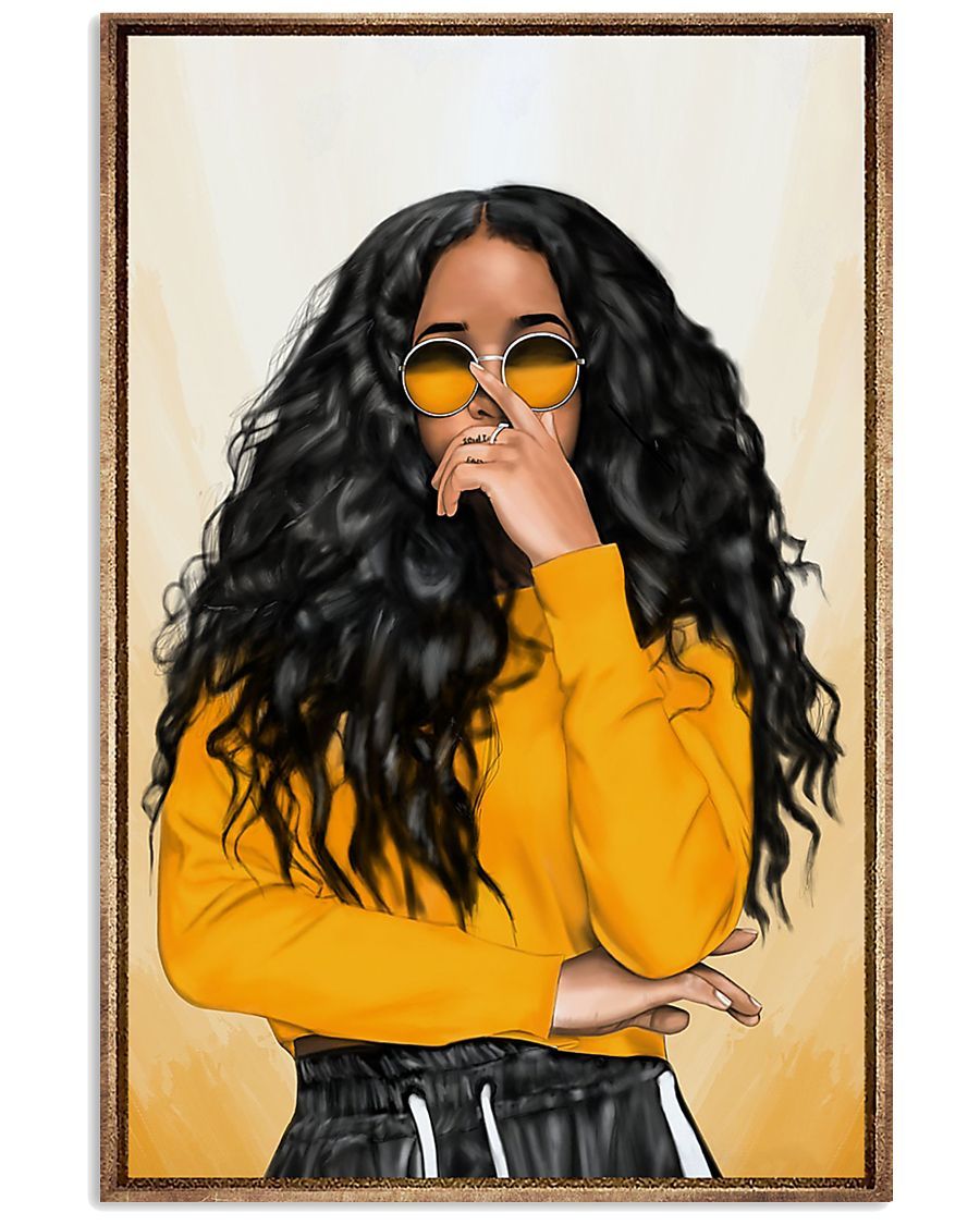 African - Black Art - Her - Black Girl Vertical Canvas And Poster | Wall Decor