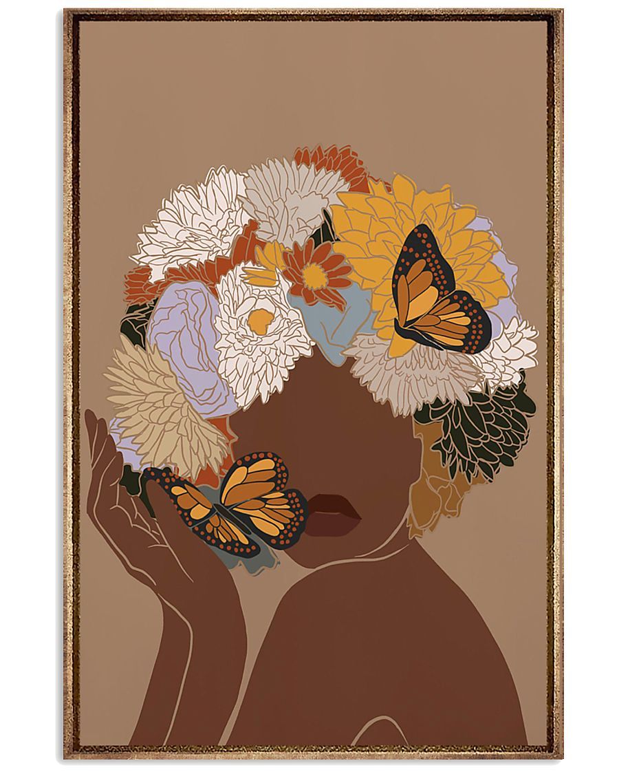 African - Black Art - Beautiful Black Woman Vertical Canvas And Poster | Wall Decor