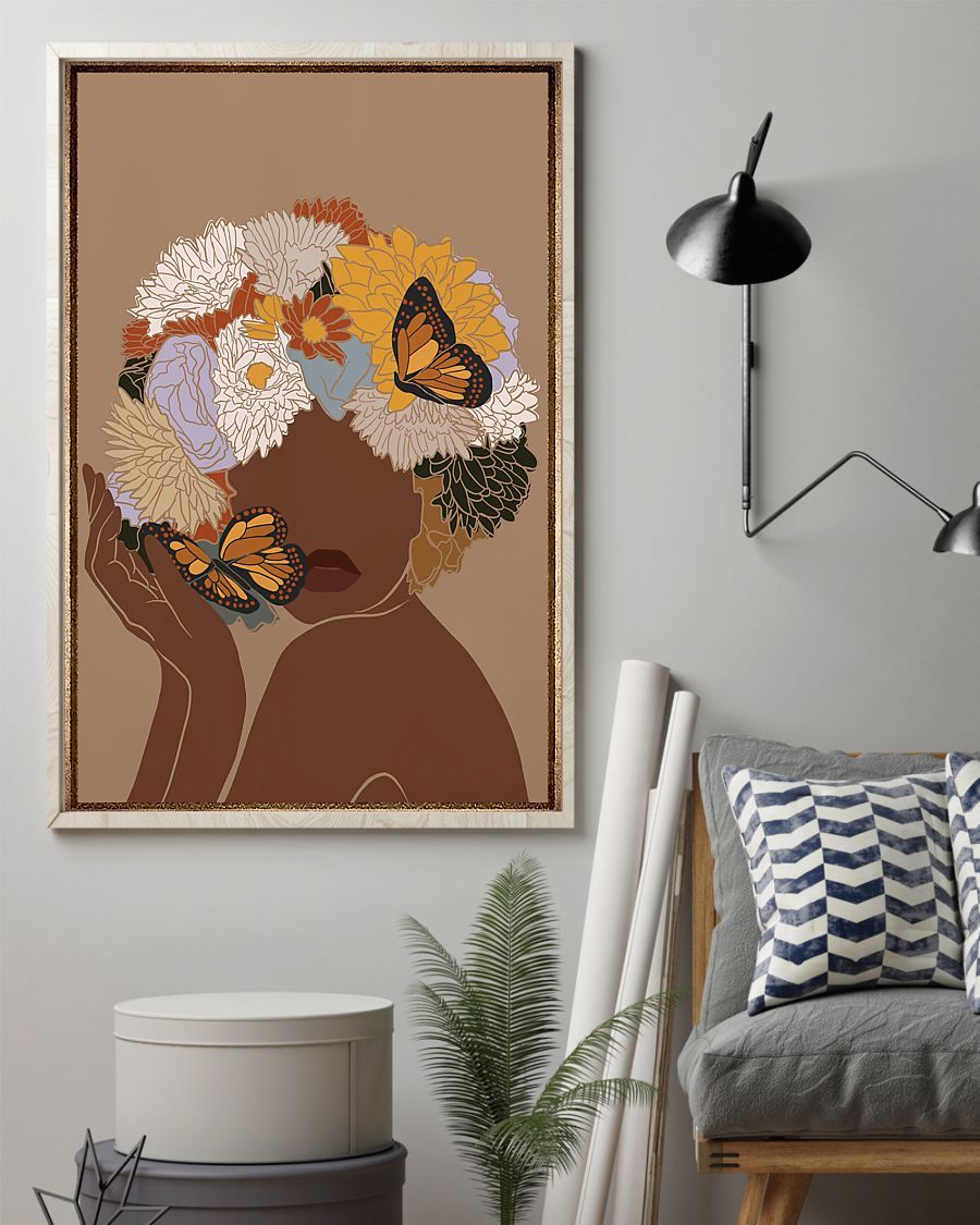 African - Black Art - Beautiful Black Woman Vertical Canvas And Poster | Wall Decor