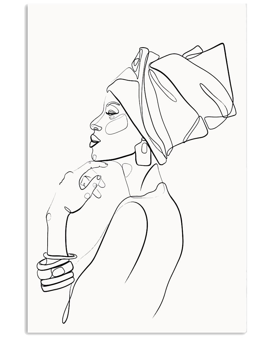 African - Black Art - Black Woman Art 4 Vertical Canvas And Poster | Wall Decor