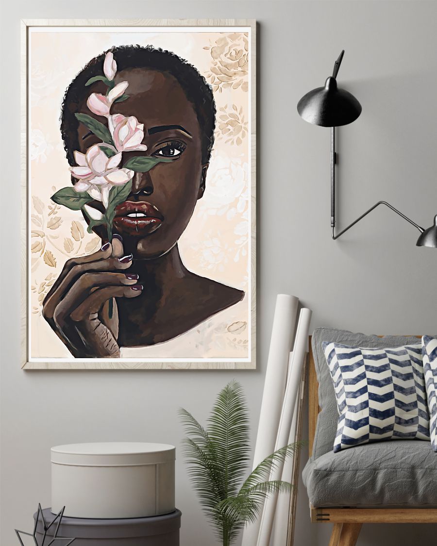 African - Black Art - Beautiful Black Woman Poster Vertical Canvas And Poster | Wall Decor